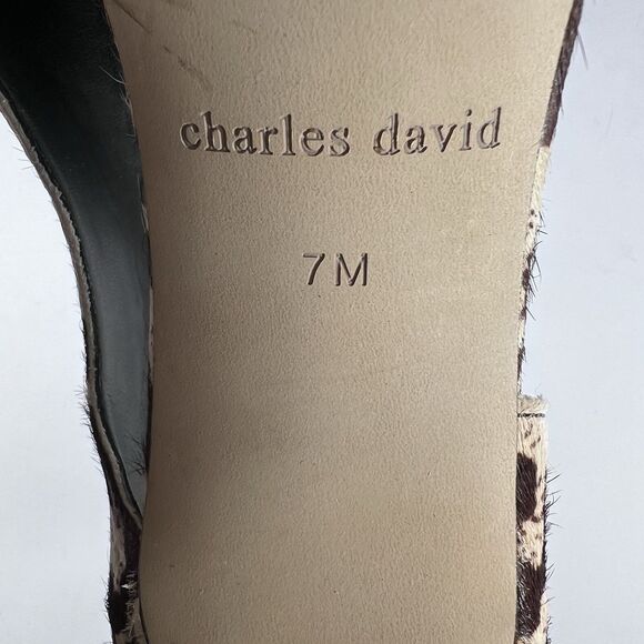 Charles David Leopard Calf Hair D'Orsay Peep Toe Stiletto Pumps Women's Size 7 - Picture 8 of 9